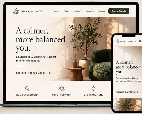 The Calm Space counselling website concept