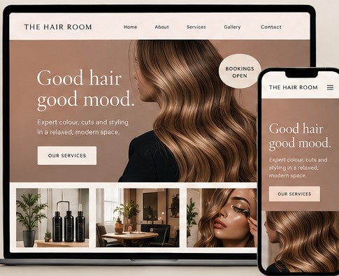 The Hair Room salon website concept