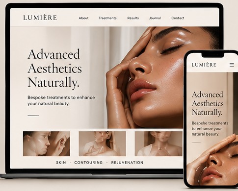 Lumière beauty and aesthetics website concept