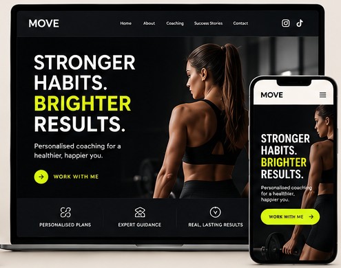 MOVE fitness coaching website concept